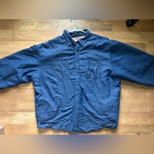 Wrangler Blue Lightweight Shirt Jacket with Quilted Texture